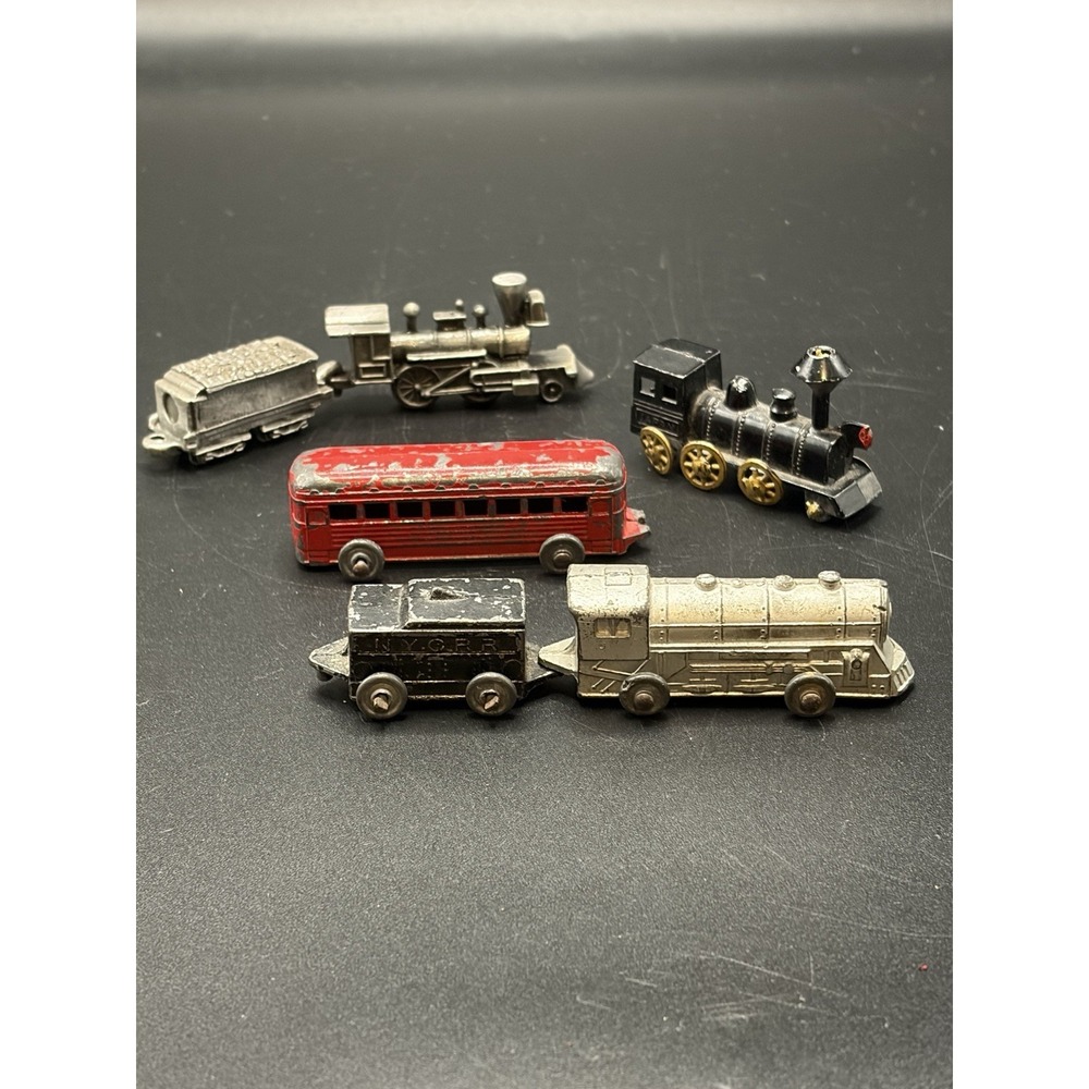 Barclay Train/Locomotive/Toy Miniature Unbranded/Metal Train/Pewter/NYCRR 6 Pcs - Picture 2 of 16